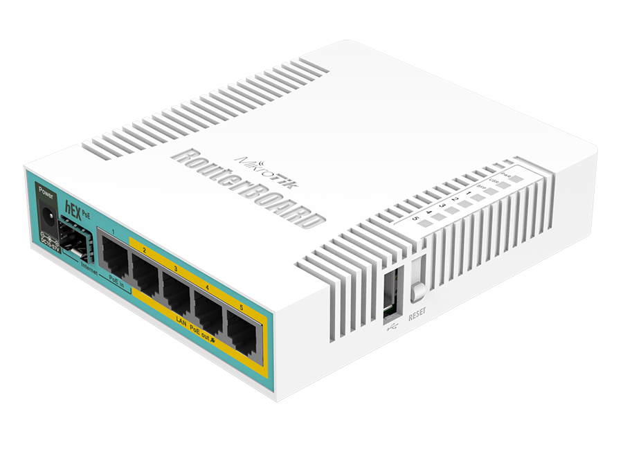 MikroTik hEX PoE 5 Port Gigabit 1SFP PoE Out Desktop Router