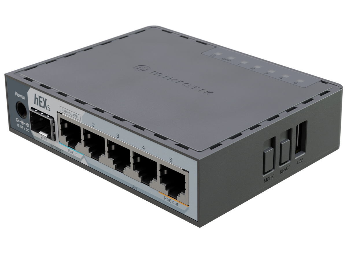 MikroTik hEX S 5 Port Gigabit 1x 2.5G SFP Desktop Router