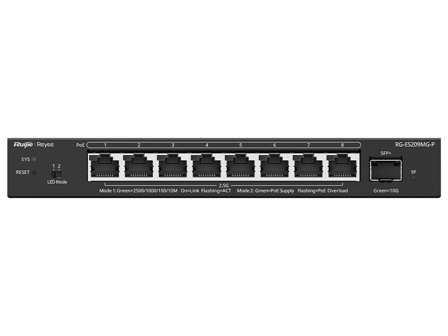 Reyee 8 Port 2.5Gbps PoE 130W 1SFP+ Smart Managed Switch